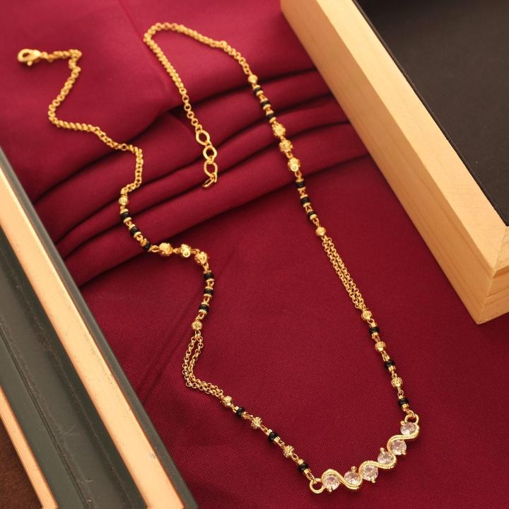 Micro gold polish manglsutra 1792 Costume jewelry market Mumbai
